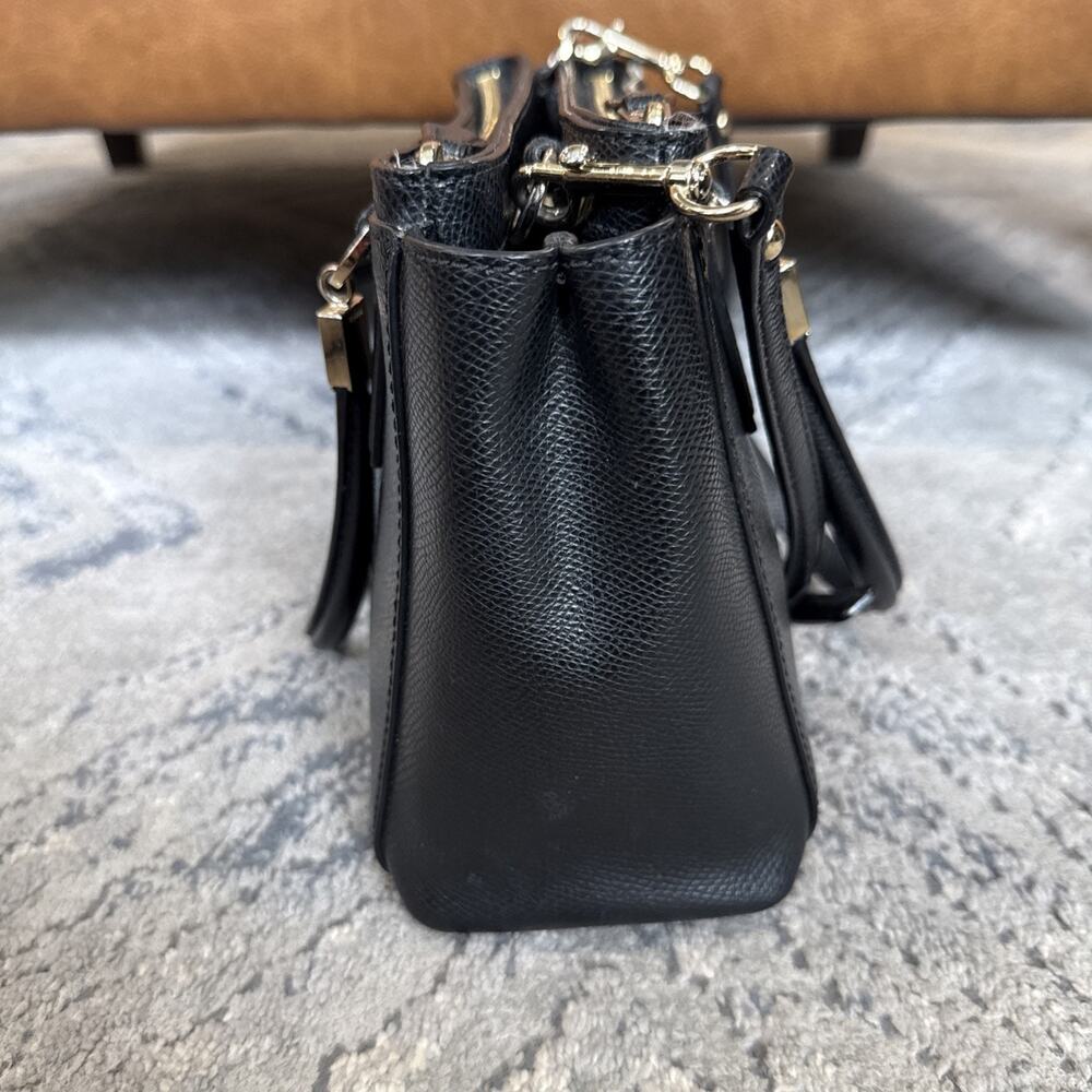 Coach Crossgrain Leather Mini Christie Carryall Satchel F36704 Black - Picture 6 of 11